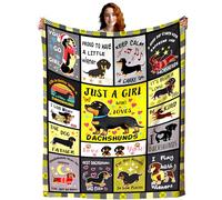 Dachshund Blanket Cozy Warm Flannel Dog Throw Blankets Cute Puppy Dachshund Sofa Couch Decor,Birthday for Women Kids Adults Men 80"X60"