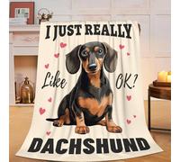 Dachshund Blanket, Soft Plush Fleece Weiner Dog Animal Throw Blanket - Cozy Warm Stuffed Blankets Bedding Dachshund Gifts for Women Girls Kids Adults 40"X50"