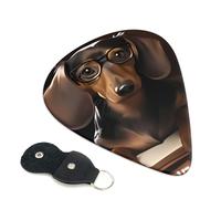 Dachshund Book Guitar Picks 6-Pack - Pick Set (0.46mm / 0.71mm / 0.96mm) Suitable For Guitar And Ukulele Playing