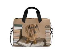 Dachshund Book Professor Laptop Bag 13 14 15.6 inches Laptop Sleeve Lightweight Computer Tote Bag Briefcase for Women Men
