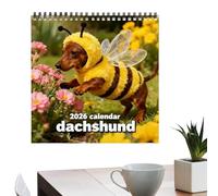 Dachshund Calendar 2026, 12-Month Diary - Decorative Wall Calendar - for Home School Bedroom Study Room Classroom Office Student Teacher Consultant Freelance Dorm