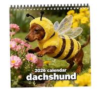 Dachshund Calendar 2026 Large Wall Dog Calendar with Funny Dachshund Photos Ample Writing Space Monthly Planner for Home Office Decor