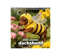 Dachshund Calendar 2026, Wall Calendar with Photos of Dachshunds, Ares Wall Calendar 2026 with Space for Notes and Appointments for Appointments, Holidays, Bedroom Desk