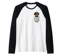 Dachshund Cap Dachshund Chest Bag Pocket Dog Owners Raglan Baseball Tee