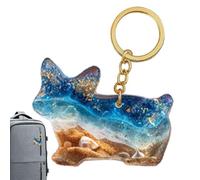 Dachshund Car Accessories - Dog Bag Charm with Sea Design, Cute Pendant with Card for Purse, Backpack, Handbag | Daily Keychain for School, Gym, Ornament |