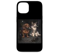 Dachshund Cat Cigarette Smoking Funny Sausage Dog Meme Case for iPhone 13