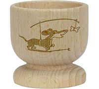 'Dachshund Chasing Bone' Wooden Egg Cup (EC00014425)