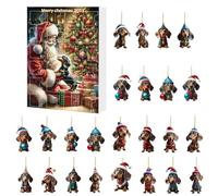 Dachshund Christmas Advent 2025, Cute Home Decor, 24 Days Christmas Dachshund Countdown Calendar for Holidays December Fireplace Children's Window Party Entrance Room Bedroom Teenager Shops Family