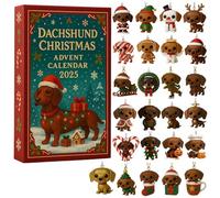 Dachshund Christmas Advent Calendar 2025, 24 Day Christmas Countdown with Acrylic Dog C hristmas Tree Hanging Ornaments, Dachshunds Countdown Calendar, Xmas Gift for Dog Lovers (1pcs)