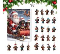 Dachshund Christmas Advent | Christmas Advent Ornaments Dachshund Figurines Toys - 2D Cute Home Decorations | for December Holiday Celebration Party Teens Adults Living Room Che