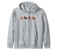 Dachshund Christmas Funny Holiday Wiener Dog Dogs Lover Zip Hoodie