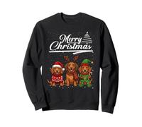 Dachshund Christmas Lights Reindeer Antlers Santa Hat Squad Sweatshirt