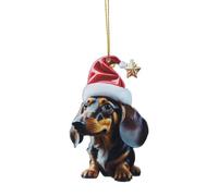 Dachshund Christmas Ornament,Dog Xmas Hanging Ornaments,Acrylic Funny Tree Ornament,Dachshund Ornaments For Christmas Tree Car Backpacks,Dog Lovers Idea Xmas Decor