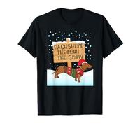 Dachshund Christmas Through the Snow Christmas Dog T-Shirt