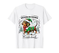 Dachshund Christmas Walking In A Wiener Wonderland Cute Dog T-Shirt