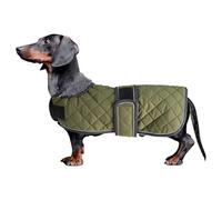 Dachshund coat dog coats for dachshunds dachshund winter jacket with padded fleece outdoor dog clothes with adjustable bands - Green - S