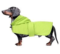Dachshund coat miniature dachshund coats fit for dachshunds sausage dog rain coat with hoodie hook and loop closure great coverage Light Green XS