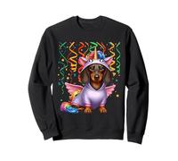 Dachshund Cosplay Coloful Unicorn Birthday Kids Toddler Sweatshirt