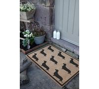 Dachshund Country Size Coir Doormat Artsy Mats Black 60cm x 90cm