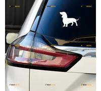 Dachshund Cute Dog Puppy Sticker Decal Vinyl - 2 Pack White 10.2cm - for Car Boat Laptop Cup No Background Die-Cut