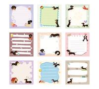 Dachshund Cute Posted Sticky Notes - 9 Pack FUUNY Sticky Notes (3 * 3 inch) Include 450 Sheets Weiner Dog Gifts Self-Funny Post It Notes for Women Cartoon NotepadsPads Office School Supplies