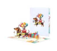 Dachshund Delight 3D Pop Up Birthday Card