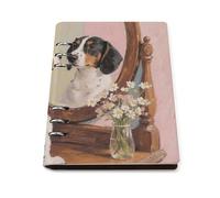 Dachshund Dog A5 Loose Leaf Notebook, Premium PU Leather Refillable 6-Ring Binder Journal, Durable Cover Lined Paper Lay Flat Design for Writing Journaling and Organization