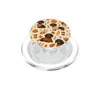 Dachshund Dog Autumn Leaf Pumpkin Sunflower Coffee Pattern PopSockets PopGrip for MagSafe