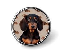 Dachshund Dog Badges Circle with Button Design, Personalized Picture Pin Brooches, Round Badge Holders for Decorate Hat Shirt Clothing Bag Accessories