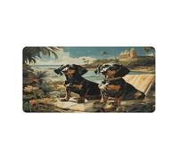 Dachshund Dog Bento Desk Pad with Non-Slip Waterproof Rubber Base Large Extended Gaming Mouse Pad 32.6x11.8 Inch Large Mouse Pads Desk Mat for Desktop Office Home Laptop Blotter