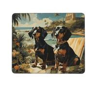 Dachshund Dog Bento Mouse Pad with Stitched Edge, Comfortable Mouse Pads with Non-Slip Rubber Base Gaming Mouse Mat Washable Mousepads Computers Laptop Desk Accessories for Office 10 x 12 inch