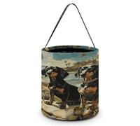 Dachshund Dog Bento Printing Candy Basket Halloween Trick Or Treat Bags Gift Bucket For Halloween Party Or Daily Supplies, Style, One Size
