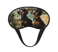 Dachshund Dog Bento Sleep Mask for Side Sleeper, Blackout Sleep Eye Mask Comfortable Blindfold Eyeshade Soft Breathable Sleeping Mask with Elastic Strap Silk Eye Covers for Travel