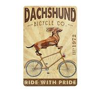 Dachshund Dog Bicycle Company Metal Signs Ride with Pride Retro Metal Tin Sign Vintage Sign for Home Coffee Wall Decor 8x12 Inch