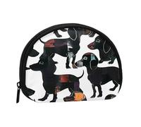 Dachshund Dog Black Dogs Printed Coin Purse for Women Cute Small Change Wallet Mini Coin Purses Pouch with Zipper
