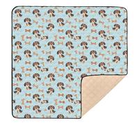 Dachshund Dog Bones Simple Soft Padded Baby Playmat for Indoor Outdoor Waterproof Playroom Activity Mat for Babies Infants Toddlers, 50'' x 50''