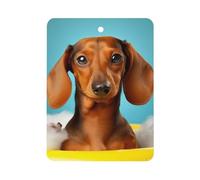 Dachshund Dog Car Air Freshener Hanging, Long Lasting Scented Car Aromatherapy Tablets, Square Fragrance Scented Cards for Vehicles, Bedroom, Wardrobe Black-style