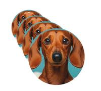 Dachshund Dog Car Air Fresheners 4 Pcs Funny Hanging Car Air Fresheners Cute Long Lasting Scented Mirror Hanging Decoration Ornaments Gift For Men Women Round Shape