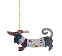 Dachshund Dog Christmas Bauble, Acrylic Hanging Ornament for Xmas Tree or Car Rearview Mirror, Fun Festive Decor for Dog Lovers