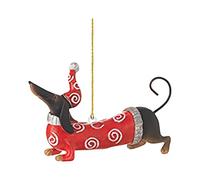 Dachshund Dog Christmas Bauble, Acrylic Hanging Ornament for Xmas Tree or Car Rearview Mirror, Fun Festive Decor for Dog Lovers