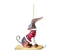 Dachshund Dog Christmas Bauble, Acrylic Hanging Ornament for Xmas Tree or Car Rearview Mirror, Fun Festive Decor for Dog Lovers