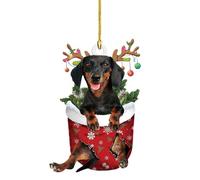 Dachshund Dog Christmas Tree Hangings Decorative Pendant For Party And Vehicle Indoor Holiday Ornament Backpacks Charm Indoor Holiday Ornament