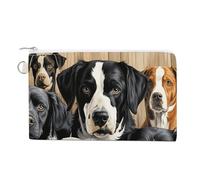 Dachshund Dog Coin Purse Canvas Wallet Cute Change Purse Small Storage Bag with Zipper, Black and White Dog, One Size, Flowers and Animals