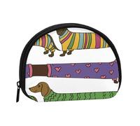 Dachshund Dog Color, Women's Storage Bag Shell Makeup Bag Small Coin Purse Shell Change Pouch