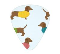 Dachshund Dog Cute Wallpaper,12 Pcs Guitar Pick,3 Different Thickness Plectrums for Acoustic Guitar Bass Ukulele (0.46mm 0.96mm 0.71mm)