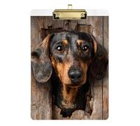 Dachshund Dog Cute Wood clipboard Fancy Waterproof for Classroom Supplies for Teachers Elementary Size 9 x 12