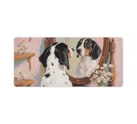 Dachshund Dog Desk Mat 40x90cm, Non-Slip Rubber Base with Stitched Edges, Waterproof Desk Pad for Keyboard & Mouse, Large Mouse Pad for Office Gaming