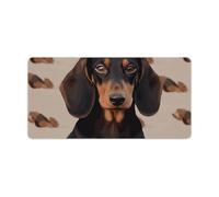 Dachshund Dog Desk Pad Large Desk Protector Blotter Mat with Non-Slip Rubber Base Extended Waterproof Mouse Keyboard Pad Stitched Edge for Gaming Writing Office Home