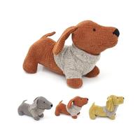 Dachshund Dog Doorstop Puppy Dog Shaped Door Stop | Sausage Dog with Jumper Animal Doorstop | Decorative Weighted Dog Door Stopper - Colour Varies One Supplied