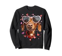 Dachshund Dog Doxie Valentine's Day Heart Sunglasses Sweatshirt